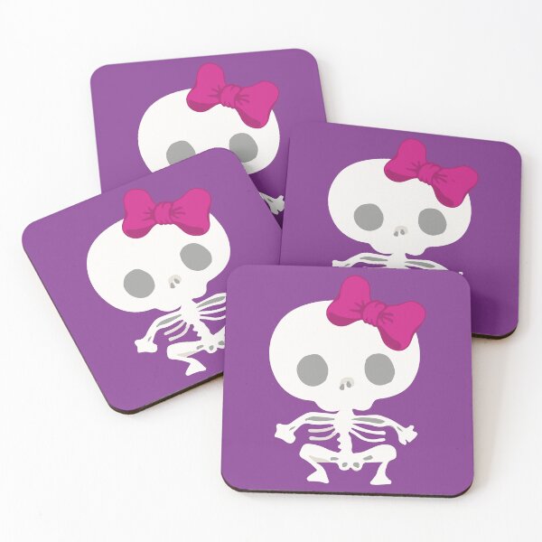 Item preview, Kawaii skeleton cute pink bow purple day of the dead designed and sold by T-Mex.