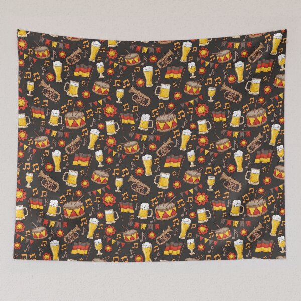 Item preview, Music and Beer Oktoberfest Pattern (Charcoal) designed and sold by Geo De la Cruz.