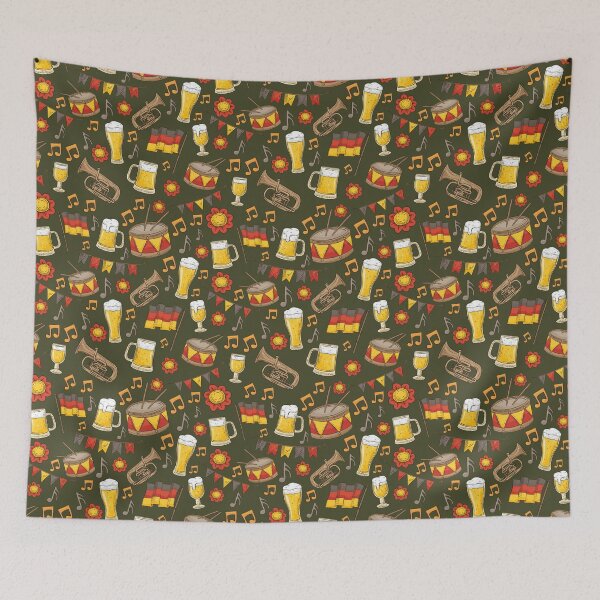Item preview, Music and Beer Oktoberfest Pattern (Forest Green) designed and sold by Geo De la Cruz.