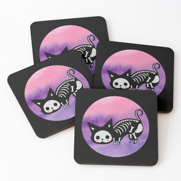 Item preview, Cat - cartoon xray - round purple gradient background - Cat - cartoon aesthetic - Halloween designed and sold by Mechanical-Artt.