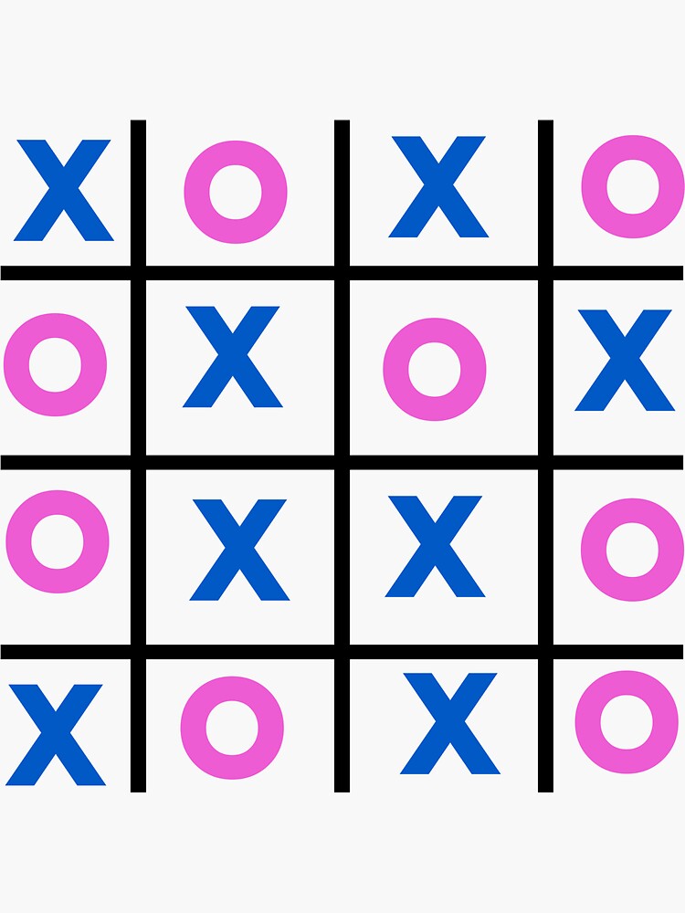 "X and O game, blue and pink" Sticker for Sale by Creamage Redbubble