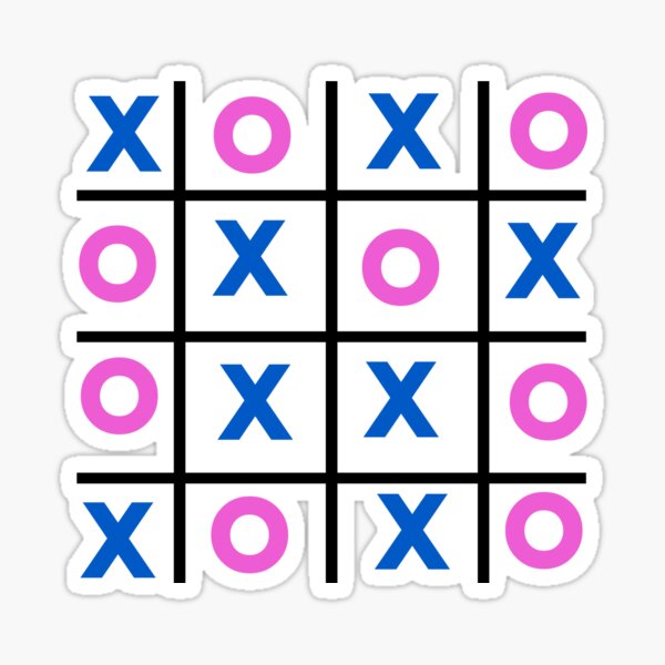 "X and O game, blue and pink" Sticker for Sale by Creamage Redbubble