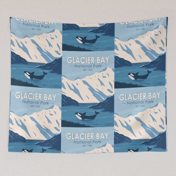 Item preview, Glacier Bay National Park Alaska Orca Art Vintage designed and sold by KrisSidDesigns.