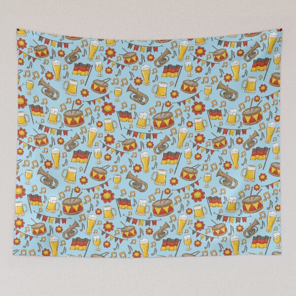 Item preview, Music and Beer Oktoberfest Pattern (Sky Blue) designed and sold by Geo De la Cruz.