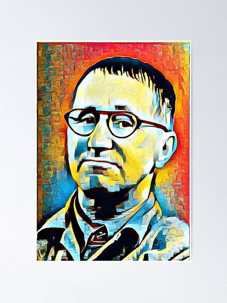 Poster « Oeuvre de Bertolt Brecht | Portrait de Bertold Brecht | Déco murale Bertolt Brecht », par Suyogsonar25 | Redbubble