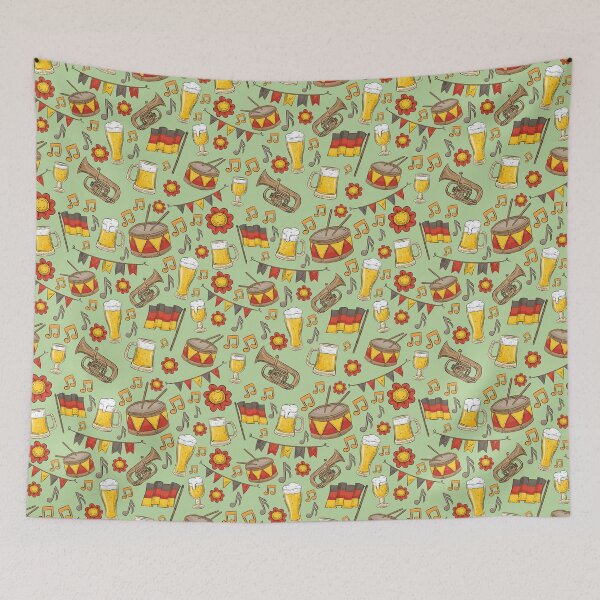 Item preview, Music and Beer Oktoberfest Pattern (Key Lime) designed and sold by Geo De la Cruz.