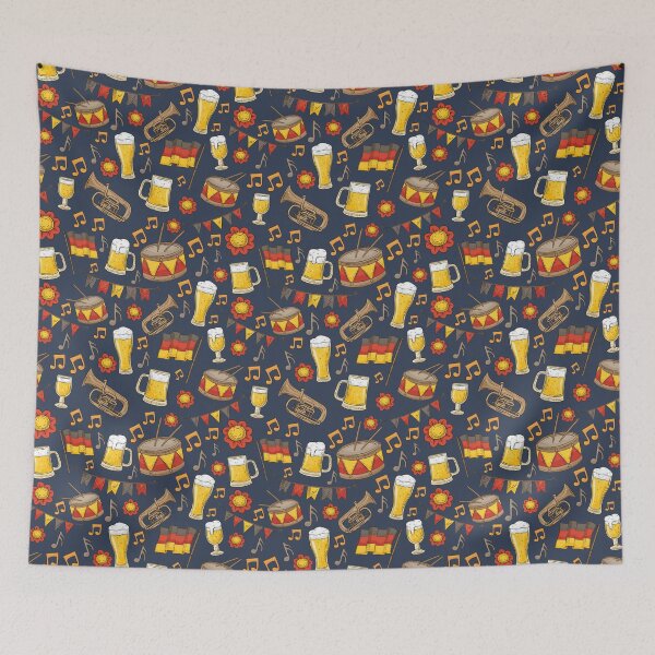 Item preview, Music and Beer Oktoberfest Pattern (Navy) designed and sold by Geo De la Cruz.
