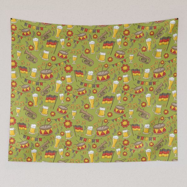 Item preview, Music and Beer Oktoberfest Pattern (Olive) designed and sold by Geo De la Cruz.
