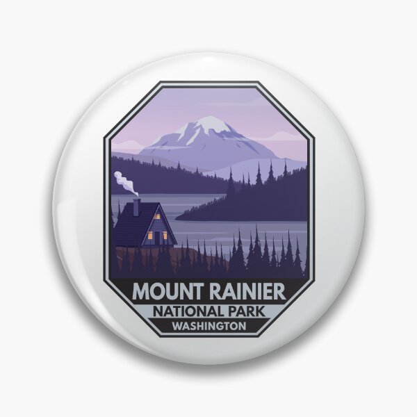 Item preview, Mount Rainier National Park Washington Cabin Emblem designed and sold by KrisSidDesigns.