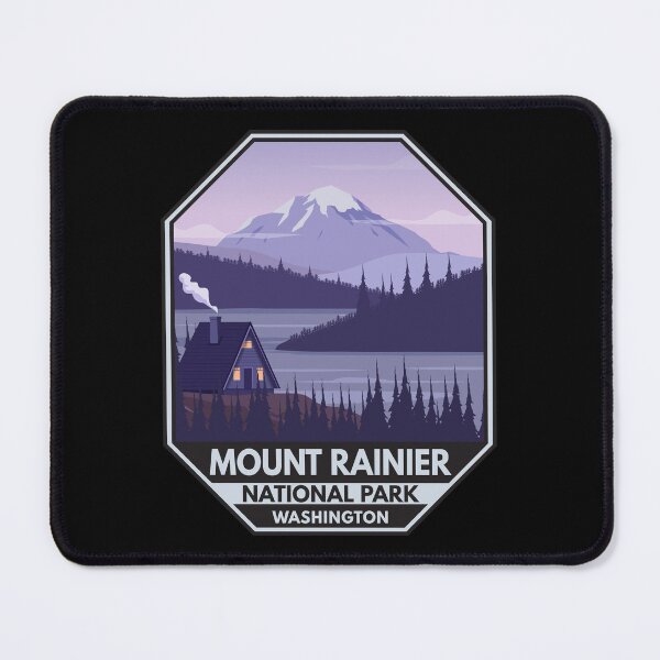 Item preview, Mount Rainier National Park Washington Cabin Emblem designed and sold by KrisSidDesigns.