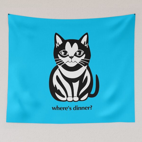 Item preview, Cat - where's dinner? designed and sold by ArtFactoryAI.