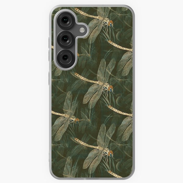 Vista previa del artículo con la obra «Patrón floral vintage Libélula verde en el bosque Ilustraciones victorianas», diseñado y vendido por YounitedArt.