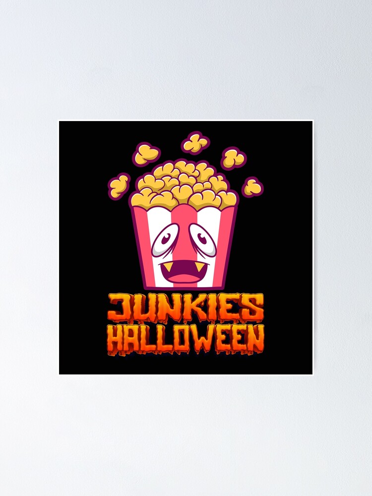 Póster «Historieta divertida de las palomitas del monstruo, comida rápida de Halloween, Junkies 