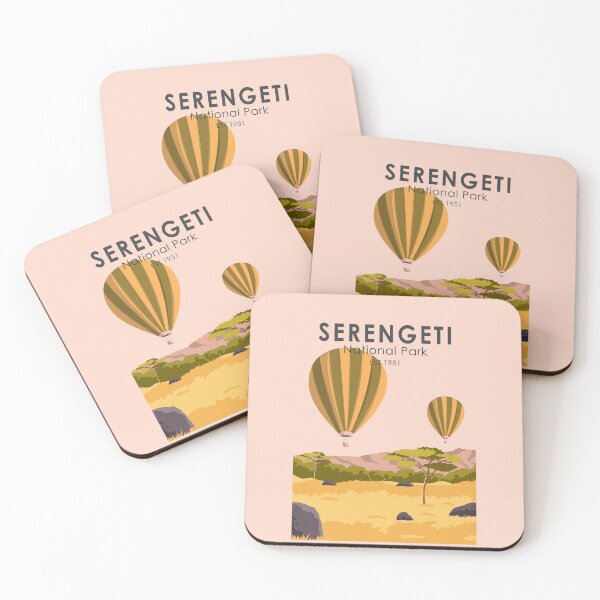 Item preview, Serengeti National Park Tanzania Hot Air Balloon Safari Vintage designed and sold by KrisSidDesigns.