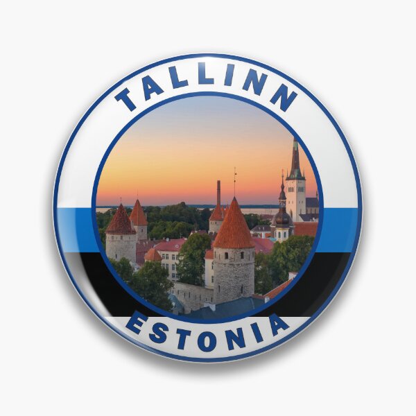 Item preview, Tallinn Estonia Retro Badge designed and sold by KrisSidDesigns.