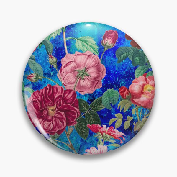 Artikelvorschau, Stilvolle Vintage Blumenmuster Himmel, Pflanzen Muster, botanische Illustration, Vintage türkis blau floral entworfen und verkauft von ZeinabTaha.