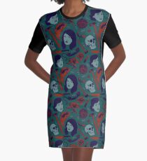 MFM-Color Murderino Pattern Graphic T-Shirt Dress
