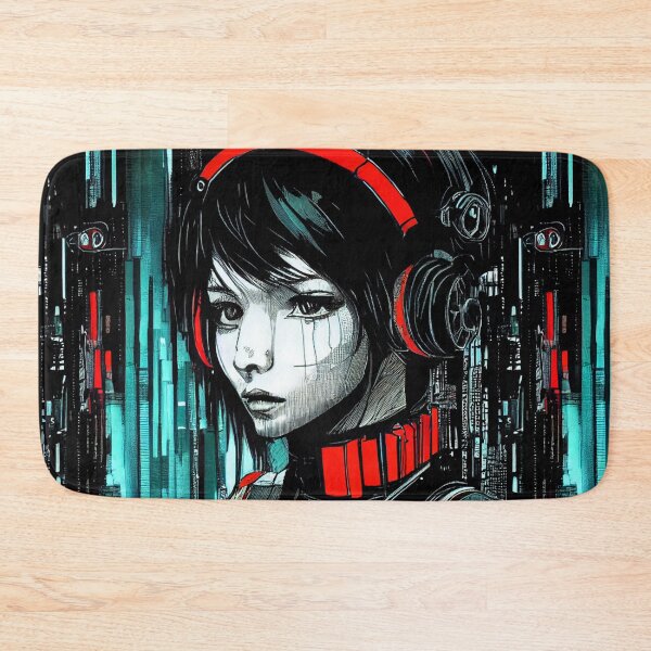 Item preview, Cyberpunk headphones girl designed and sold by ZombiePepper.