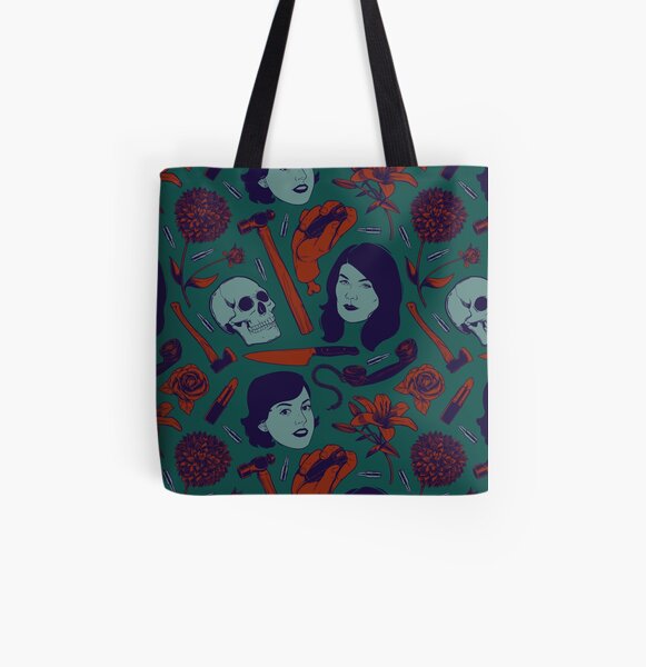Vintage Color True Crime Pattern All Over Print Tote Bag