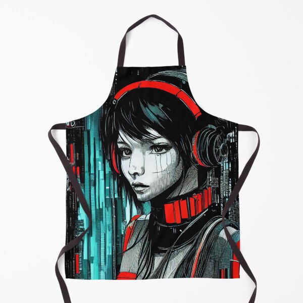 Item preview, Cyberpunk headphones girl designed and sold by ZombiePepper.