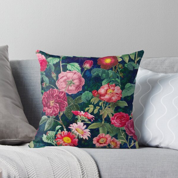 Artikelvorschau, Stilvolle Vintage Blumenmuster Himmel, Pflanzen Muster, botanische Illustration, Vintage dunkelblau floral entworfen und verkauft von ZeinabTaha.