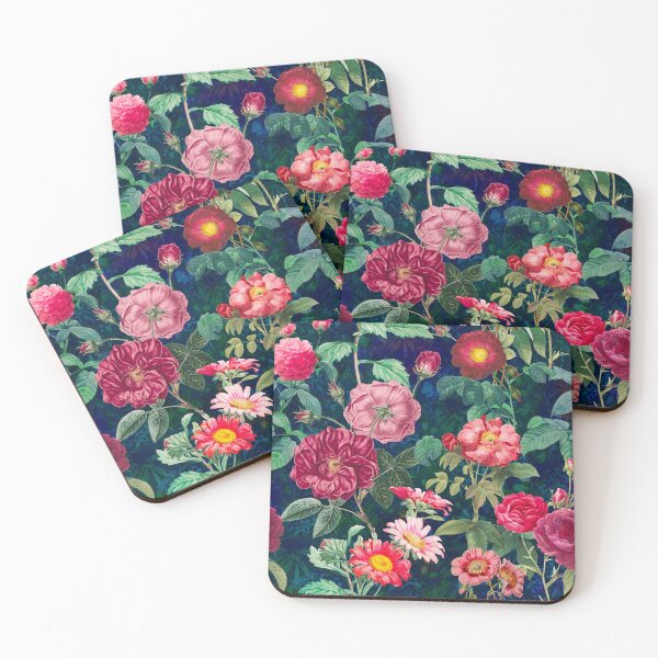 Artikelvorschau, Stilvolle Vintage Blumenmuster Himmel, Pflanzen Muster, botanische Illustration, Vintage dunkelblau floral entworfen und verkauft von ZeinabTaha.