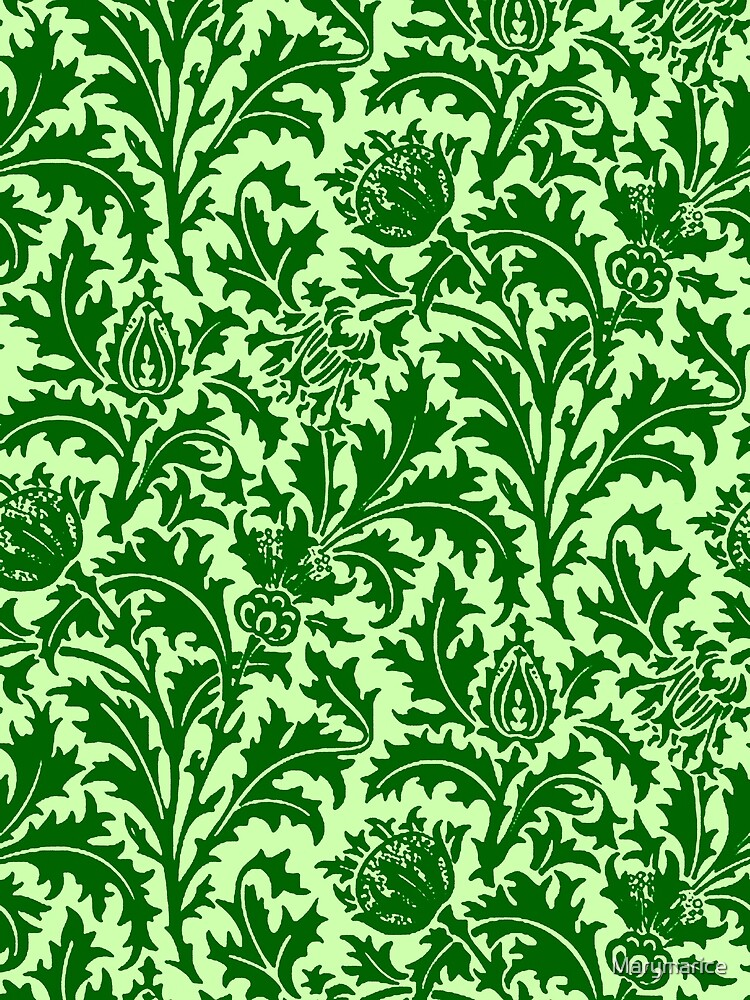 "William Morris Thistle Damask, Emerald Green" Poster For Sale By ...