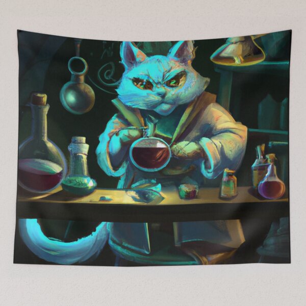 Item preview, Yuma the Cat, hard at work (Fantasy) designed and sold by thecatandkettle.