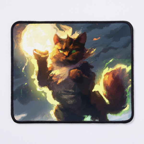 Item preview, Vern the Cat, preparing a fireball (Fantasy) designed and sold by thecatandkettle.