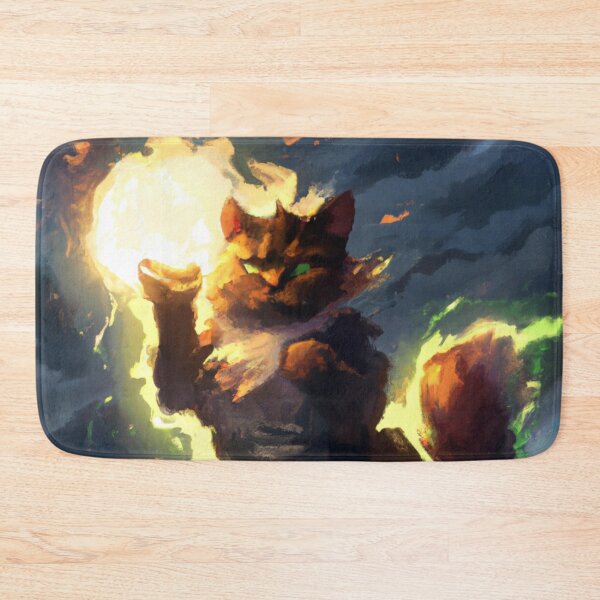 Item preview, Vern the Cat, preparing a fireball (Fantasy) designed and sold by thecatandkettle.