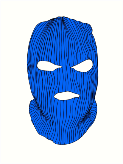 "Blue Ski Mask" Art Print by DorianDesigns | Redbubble