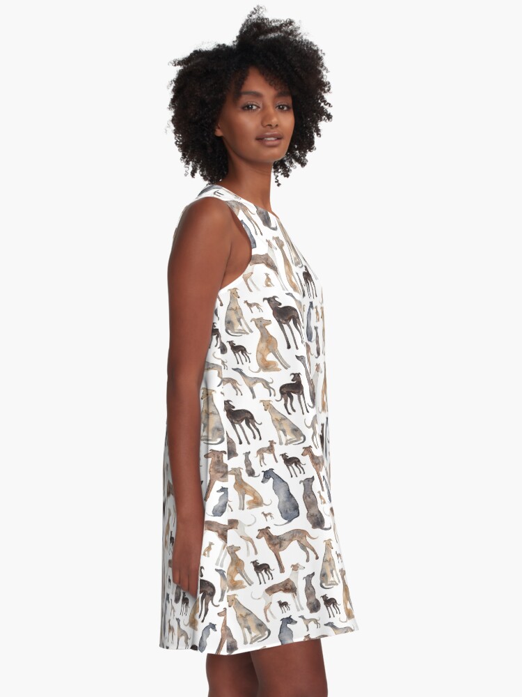 Alternate view of Greyhounds, Wippets and Lurcher Dogs! A-Line Dress
