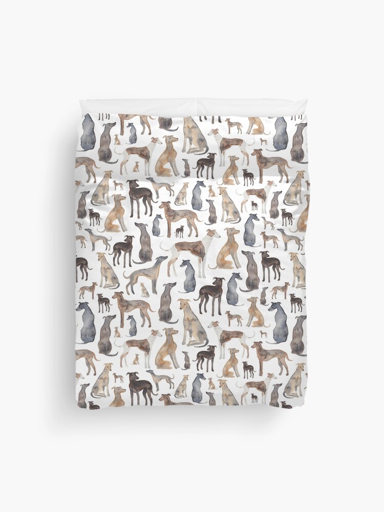 Thumbnail 1 of 2, Duvet Cover, Greyhounds, Wippets and Lurcher Dogs! designed and sold by ElenaONeill.