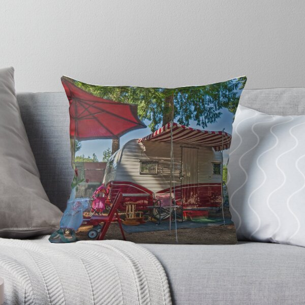 Lady In Red Throw Pillow