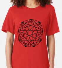 Nonagon Shape Black Slim Fit T-Shirt