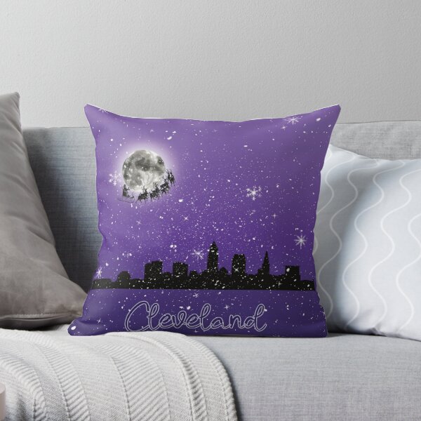 Christmas Eve in Cleveland, Ohio Throw Pillow