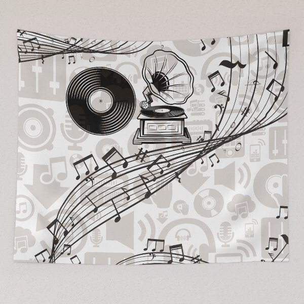 Item preview, abstract vintage music art designed and sold by ApurwaArtShop.