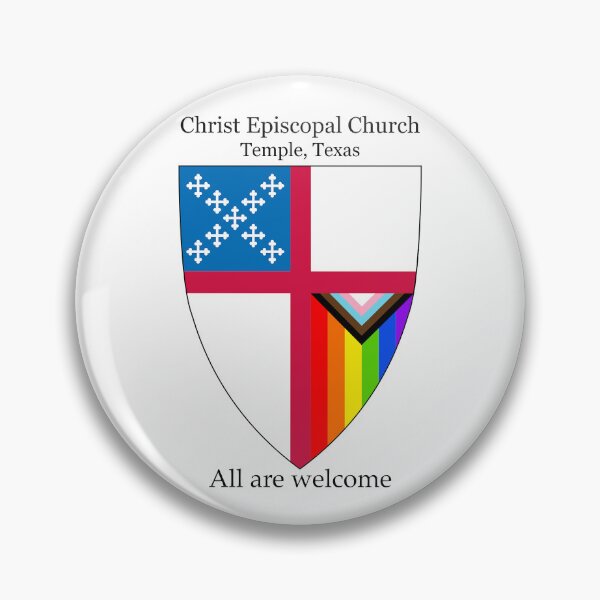 Aperçu de l'œuvre Église épiscopale du Christ + Temple, Texas Progressive Pride Shield créée et vendue par litmusician.