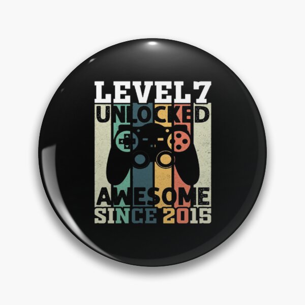 Item preview, Level 7 Unlocked Awesome Since 2015 7th Birthday Gaming T-Shirt designed and sold by VitezCrni.