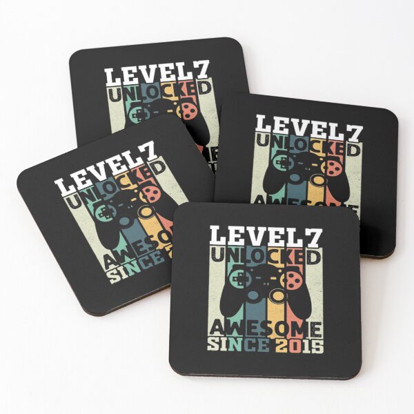 Item preview, Level 7 Unlocked Awesome Since 2015 7th Birthday Gaming T-Shirt designed and sold by VitezCrni.