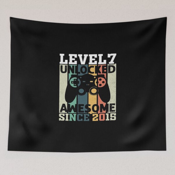 Item preview, Level 7 Unlocked Awesome Since 2015 7th Birthday Gaming T-Shirt designed and sold by VitezCrni.
