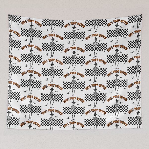 Item preview, 100% That Witch/ Funny Halloween Shirts/ Cute Retro Skeleton Checkerboard Shirt/ Halloween Shirt for Women/ Spooky Season Tee/ Vintage designed and sold by Adonalyn.