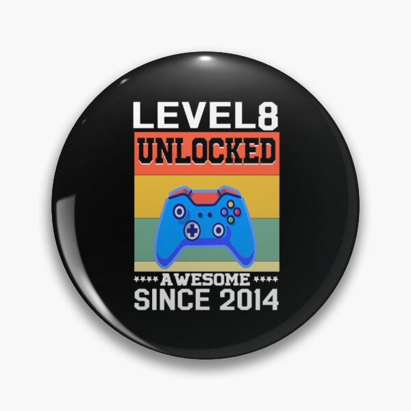 Item preview, Level 8 Unlocked Awesome Since 2014 8th Birthday Gaming T-Shirt designed and sold by VitezCrni.