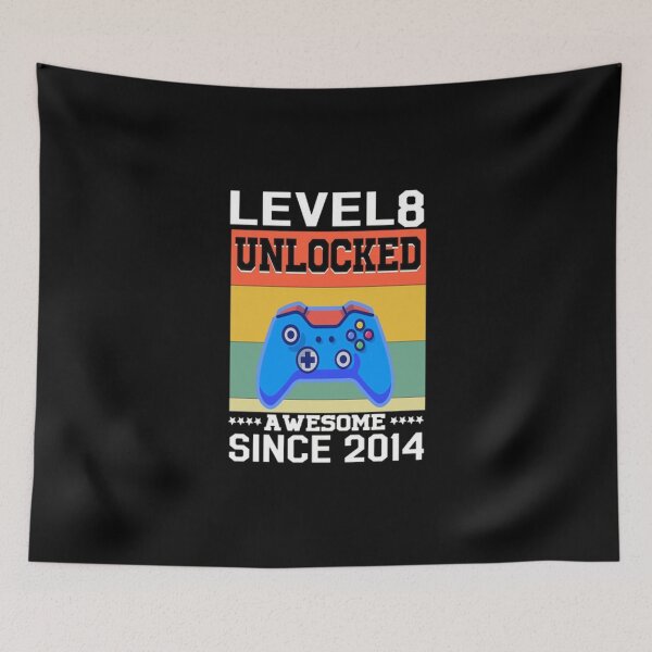 Item preview, Level 8 Unlocked Awesome Since 2014 8th Birthday Gaming T-Shirt designed and sold by VitezCrni.