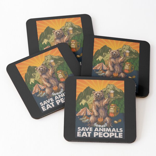 Item preview, Camping Bear Save Animals Eat People designed and sold by beesranes2.