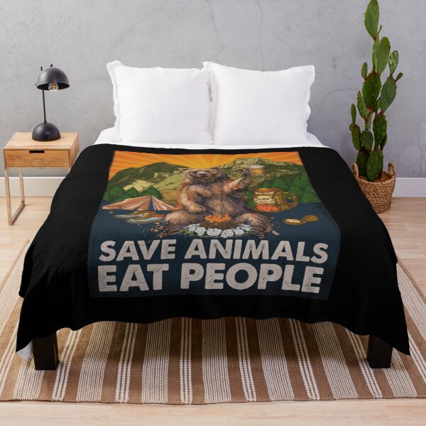 Item preview, Camping Bear Save Animals Eat People designed and sold by beesranes2.