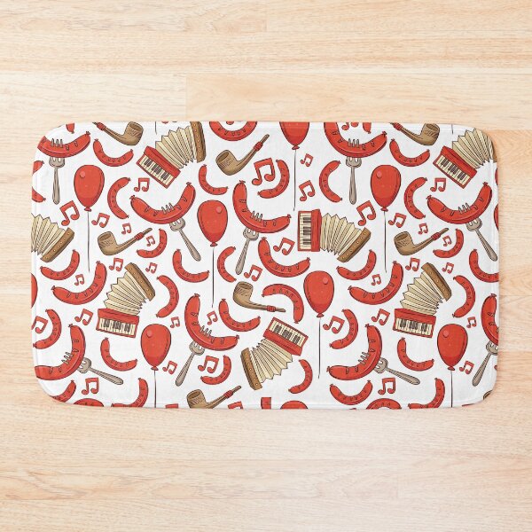 Item preview, Bratwurst and Music Oktoberfest Patternn (White) designed and sold by Geo De la Cruz.