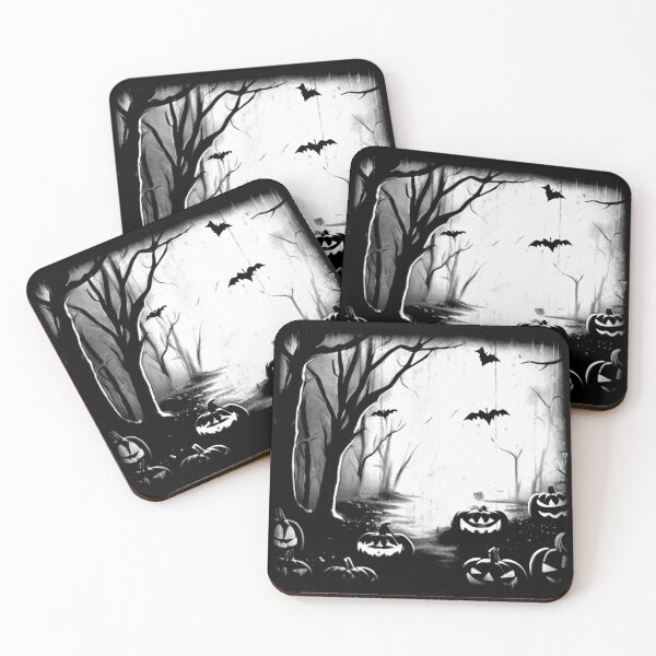 Item preview, Halloween Scary Pumpkin Black and White Night Scene designed and sold by Beneficial Art.