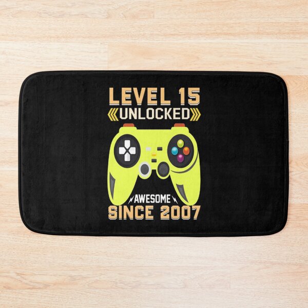 Item preview, Level 15 Unlocked Awesome Since 2007 15th Birthday Gaming T-Shirt designed and sold by VitezCrni.