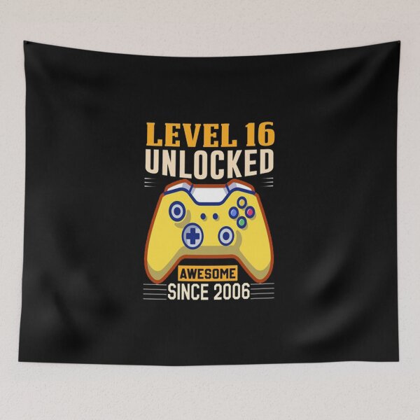 Item preview, Level 16 Unlocked Awesome Since 2006 16th Birthday Gaming T-Shirt designed and sold by VitezCrni.